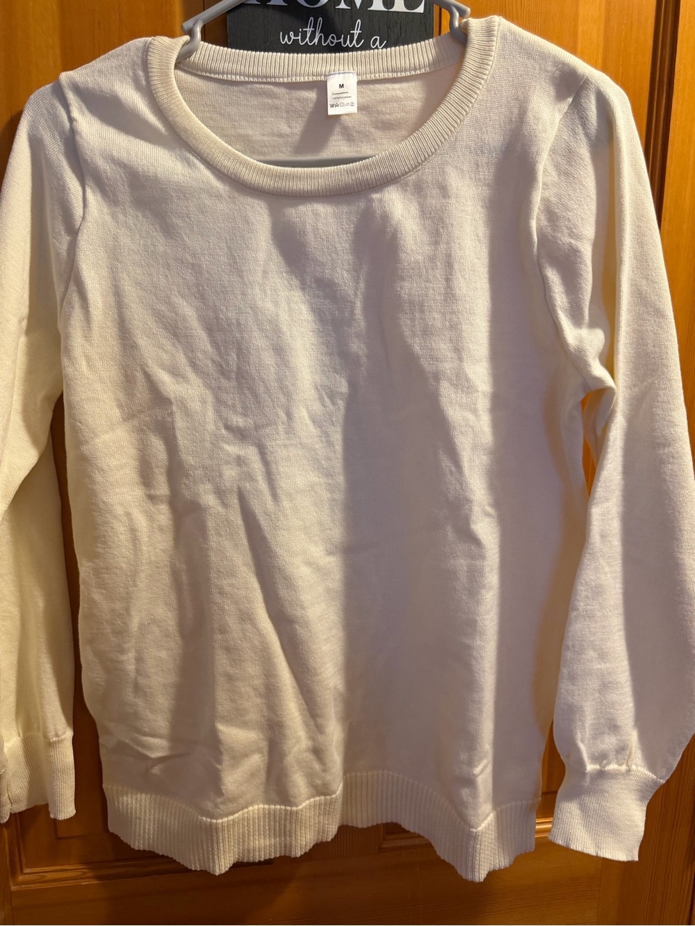 Basic Crewneck Sweater in Cream